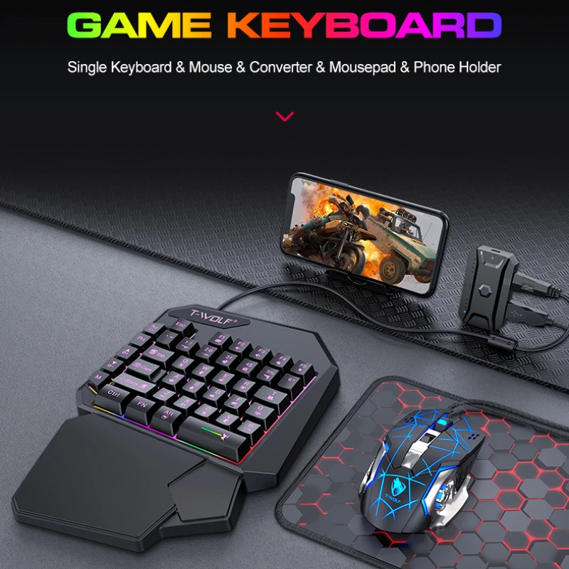 T-WOLF Tf900 One-Handed Keyboa - Gaming Hand Accessories recensie en prijs