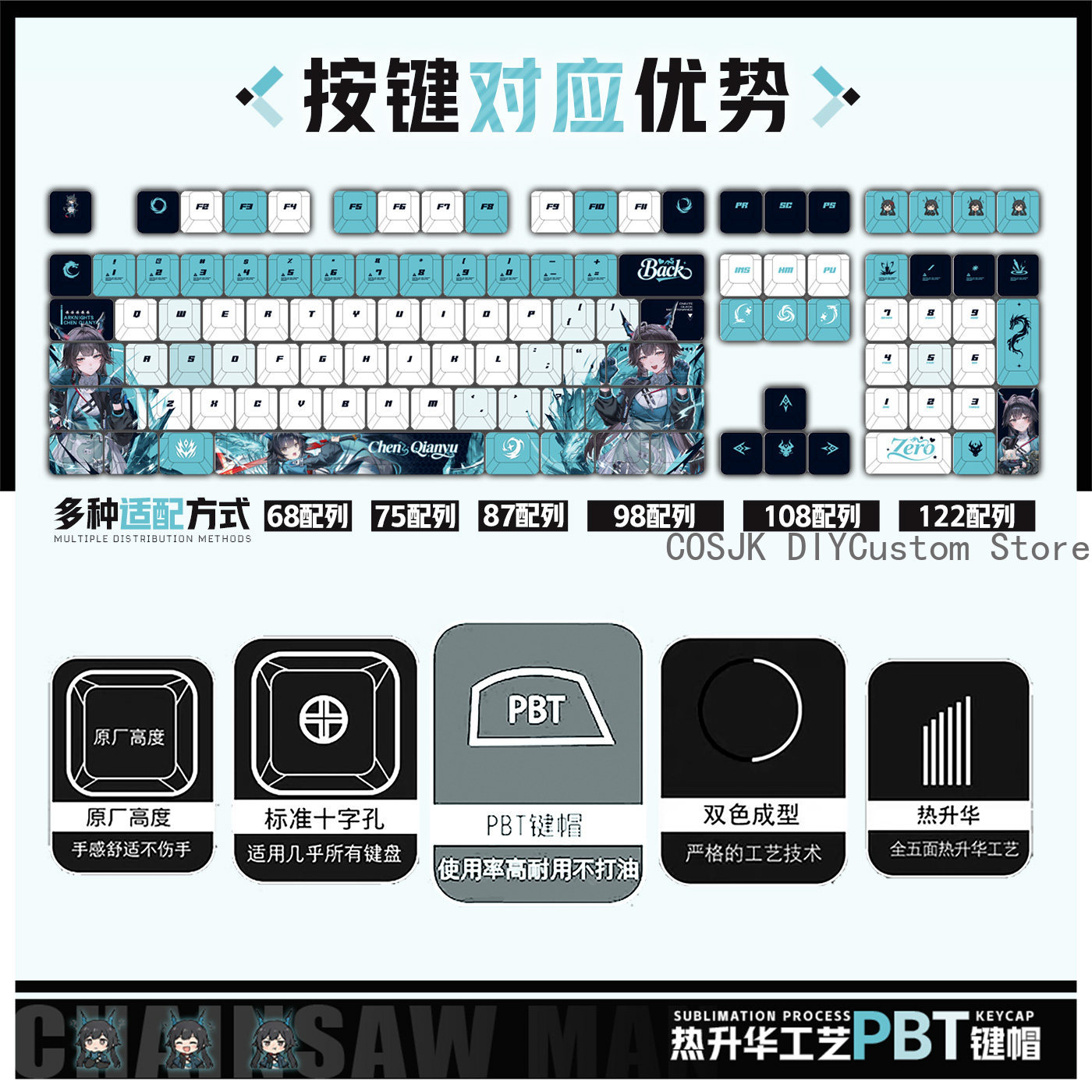 122 Toetsen Anime Chen Qianyu  - Gaming Accessories Anime recensie en prijs